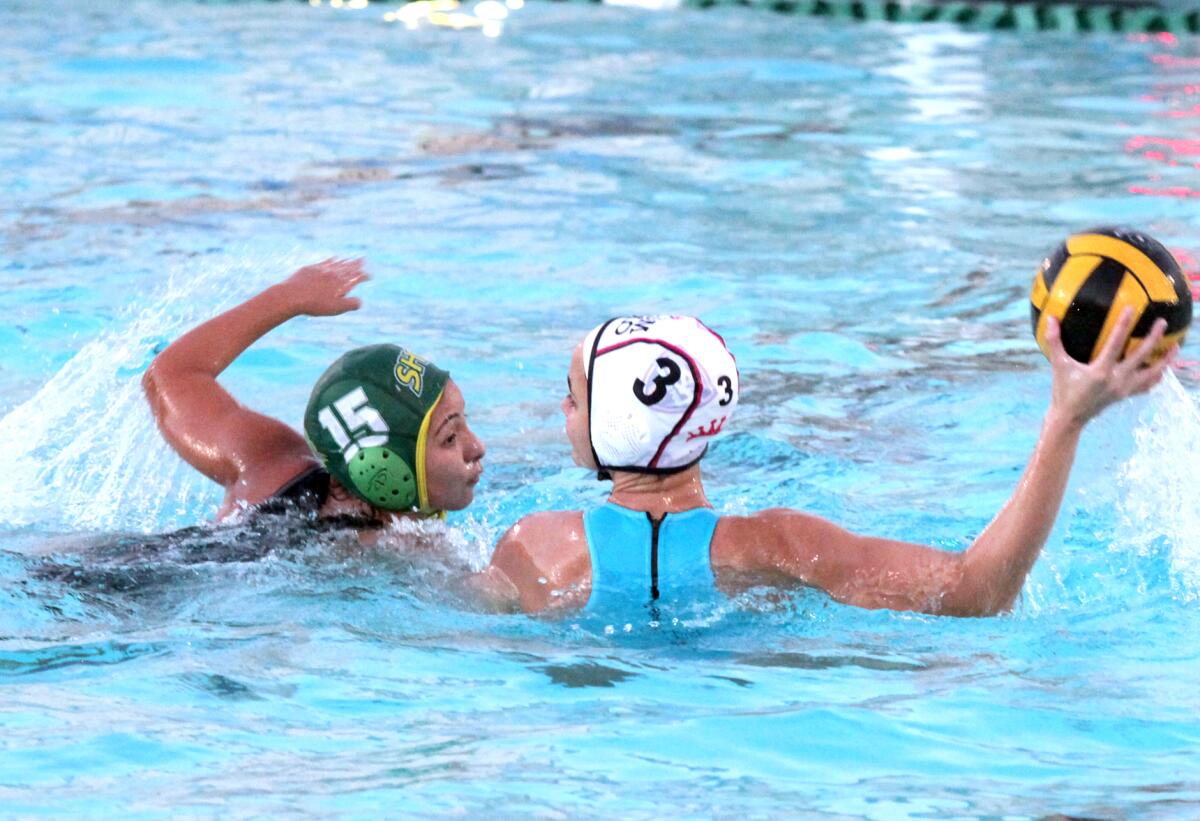 Corona del Mar's Aliyah Cohen (3) looks for an open player during the Sea Kings' win Wednesday.