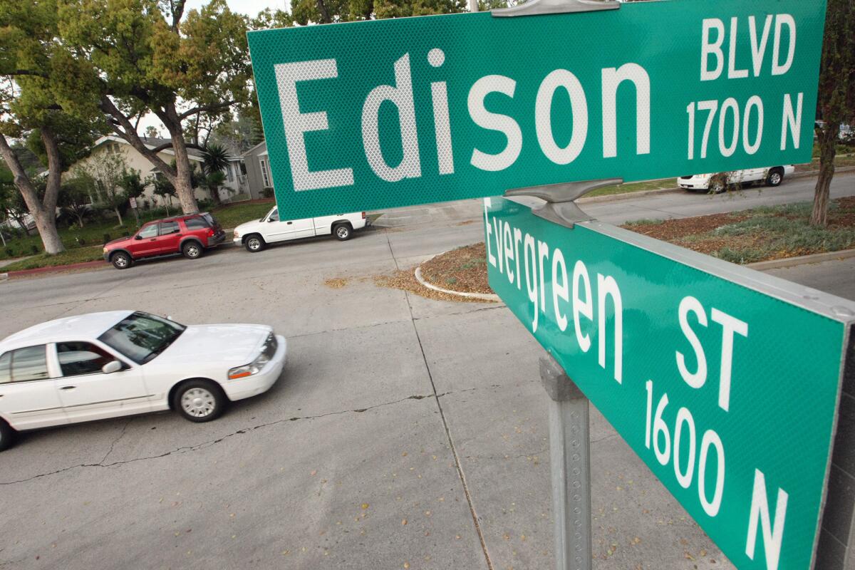 Burbank is planning to create bike lanes on Edison Boulevard after residents complained that the street's angle caused a visibility problem that posed a threat to pedestrians, cyclists and other motorists at the intersection with Evergreen Street.