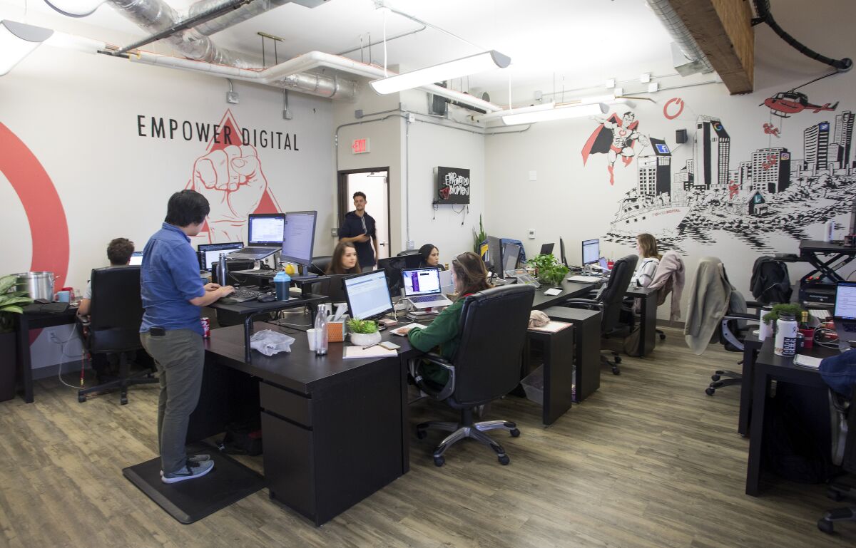 Power Digital Marketing, a marketing agency with an office in Old Town, embraces casual dress and flexible work times.