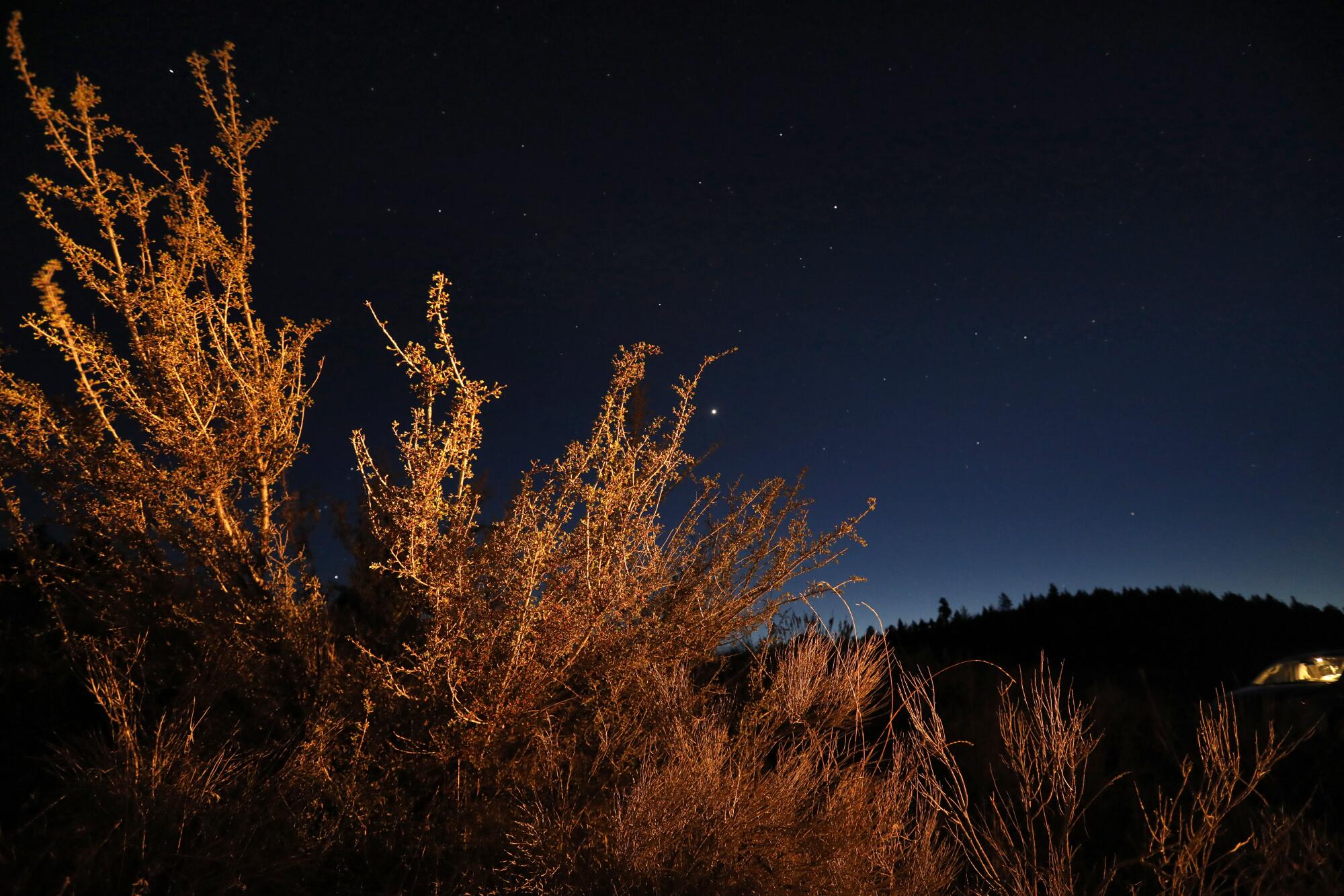 A night scene at Lava Beds National Monument, which is closed