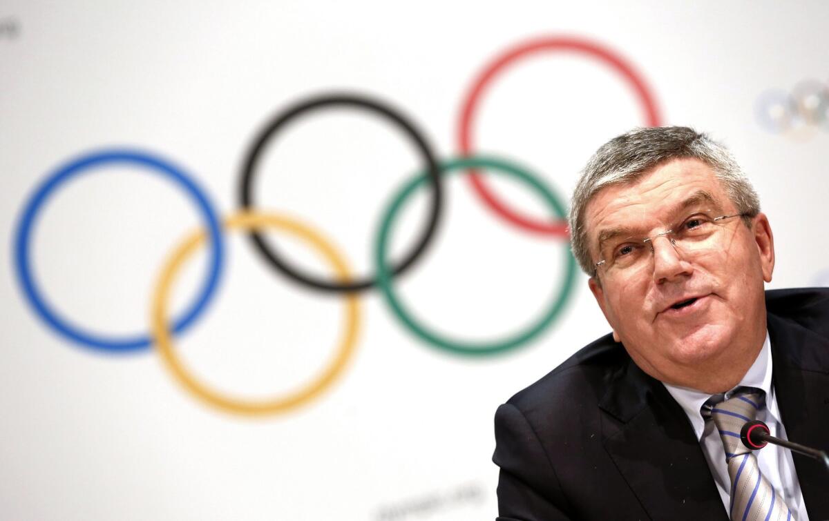 IOC President Thomas Bach attends a press conference Dec. 6 in Monaco.