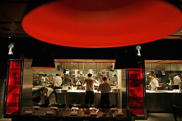 The Rojo tapas bar at the Bazaar has a view of the kitchen.
