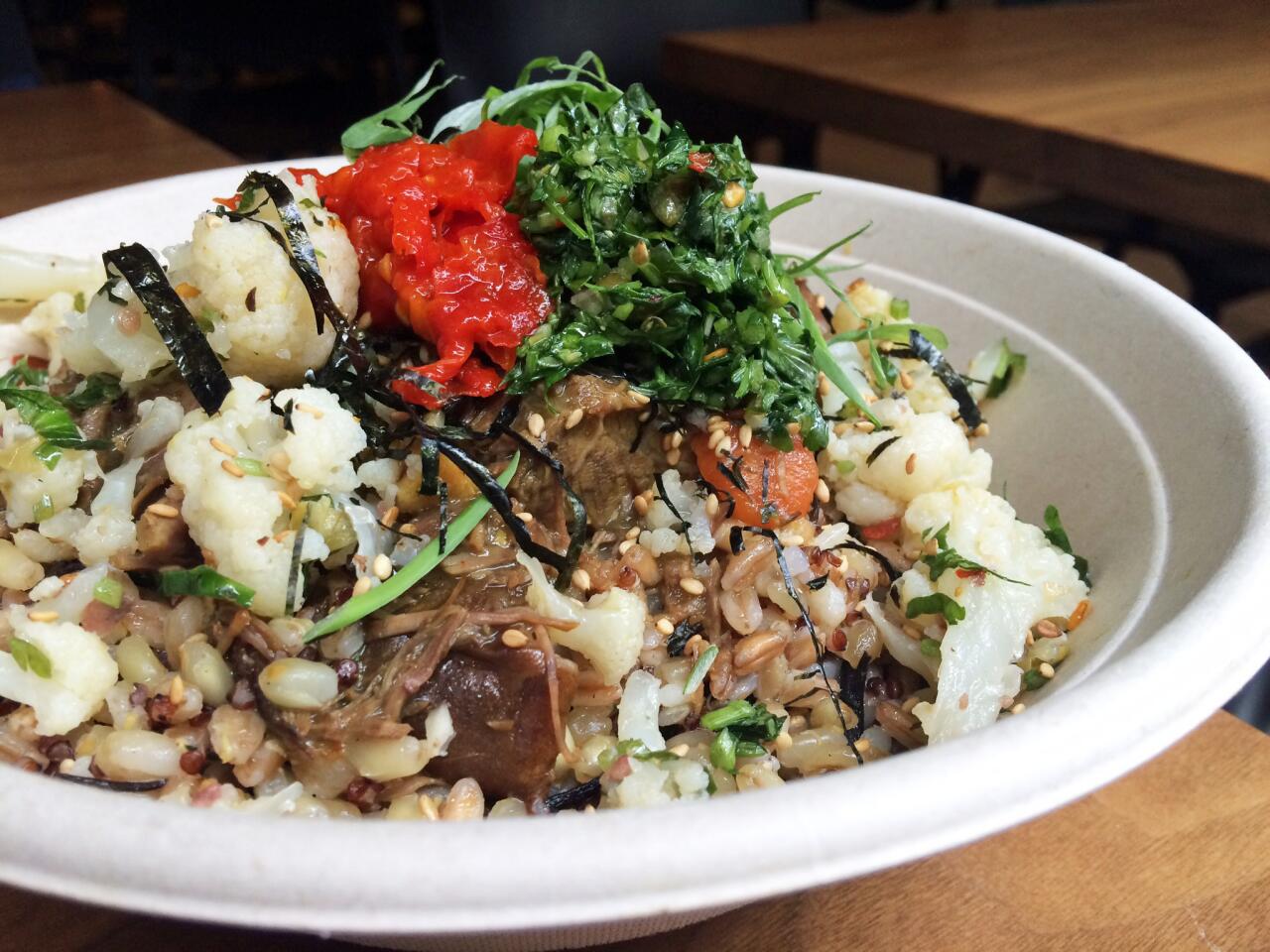 Orsa & Winston is now serving grain bowls for lunch. Pictured is a beef curry grain bowl.