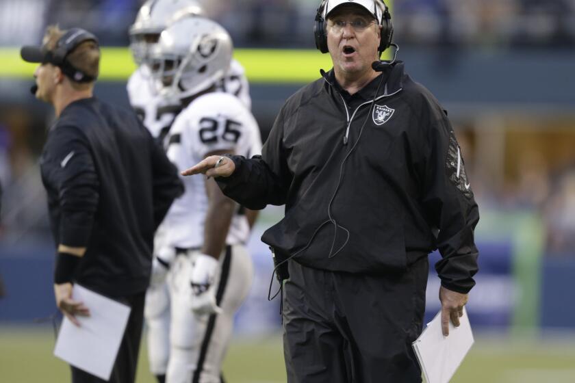 Tony Sparano, Oakland's offensive line coach under Dennis Allen, was named interim head coach on Tuesday.