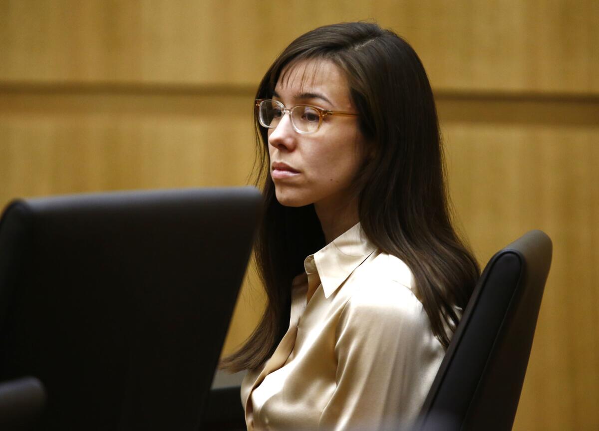 Jodi Arias during the sentencing phase of her trial at Maricopa County Superior Court.