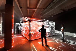 "InsideOut," an exhibit that visitors can enter and experience a storm and other visual and sound effects, at the WNDR Museum, opening Jan. 11 in San Diego's Gaslamp Quarter.
