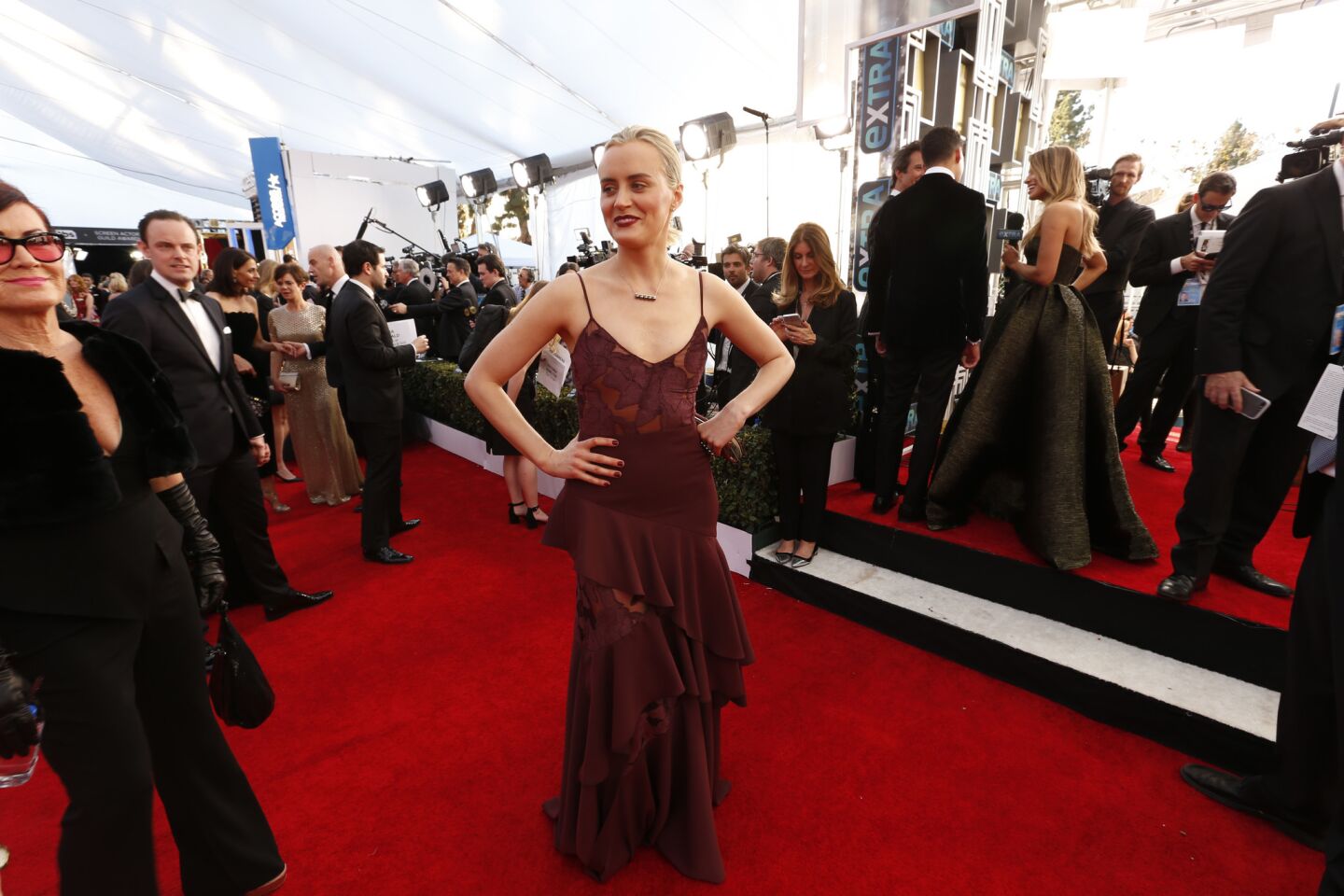 Taylor Schilling is a nominee with her "Orange Is the New Black" cast mates.