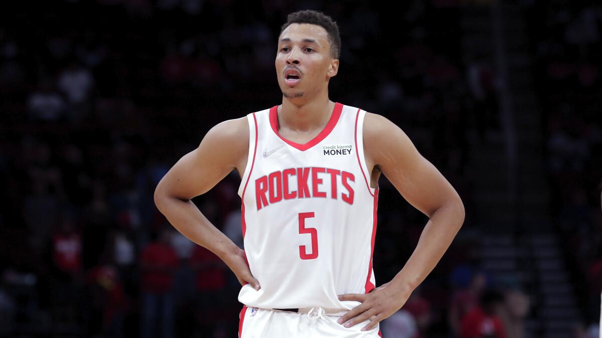 Houston Rockets guard Dante Exum (5) 