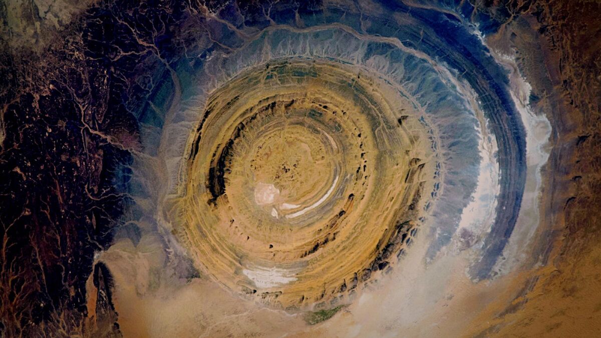 Although the site above, presented in National Geographic's “One Strange Rock” series, looks like a meteor crater, it’s actually what is thought to be regular land erosion