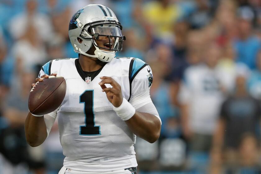 Cam Newton has not played since sustaining a concussion Oct. 2 in a game against the Falcons.