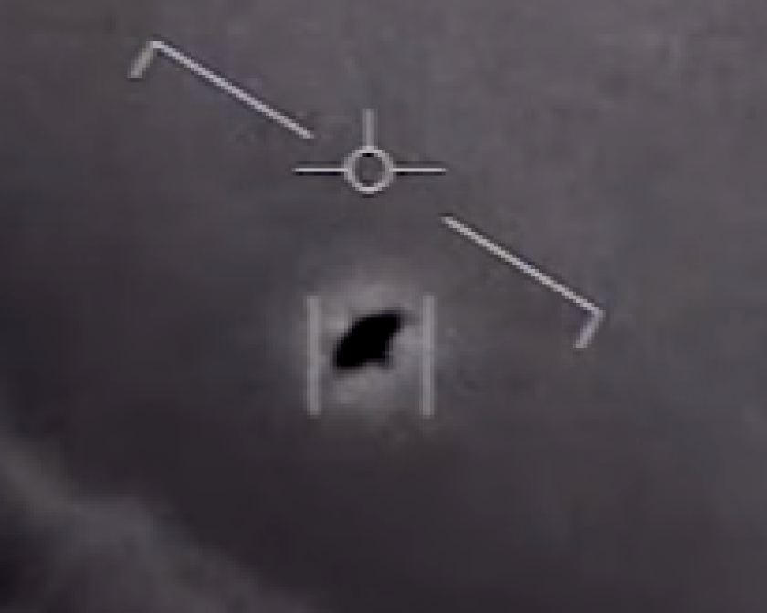 A screenshot from a Navy video published by former Blink-182 guitarist Tom DeLonge's company "To the Stars Academy" shows what the Navy is now calling an "unidentified aerial phenomenon."