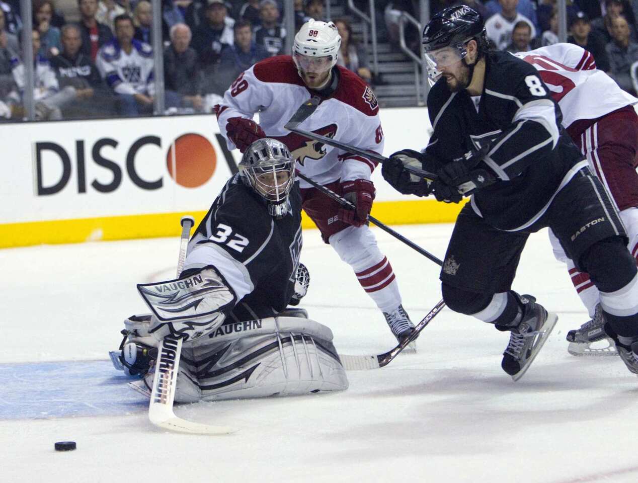 Jonathan Quick, Gilbert Brule, Mikkel Boedker, Drew Doughty