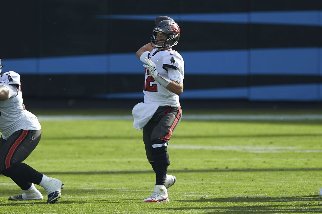 Tom Brady passes against the Carolina Panthers on Nov. 15.