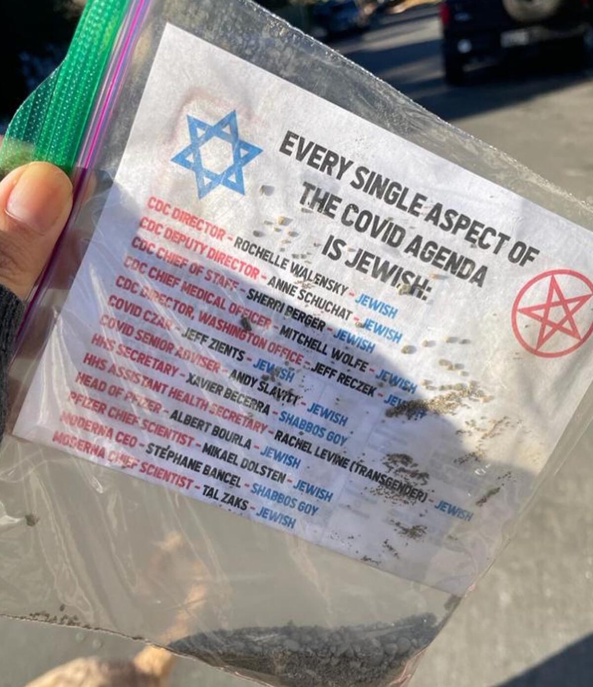 An antisemitic flier found in Westwood.