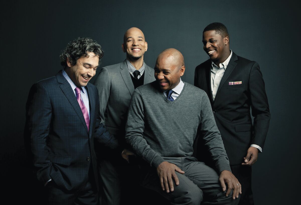 Branford Marsalis, third from left, and the Branford Marsalis Quartet.