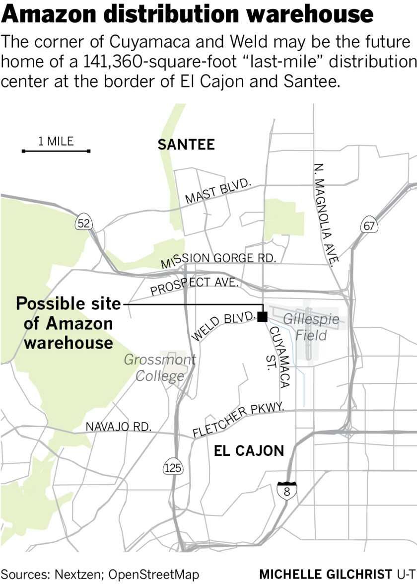 Supervisors To Consider Proposed Amazon Distribution Center In East County The San Diego Union Tribune