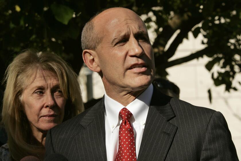 Former Orange County Sheriff Michael S. Carona addresses the media in 2009 after being found guilty of one felony count of witness tampering.
