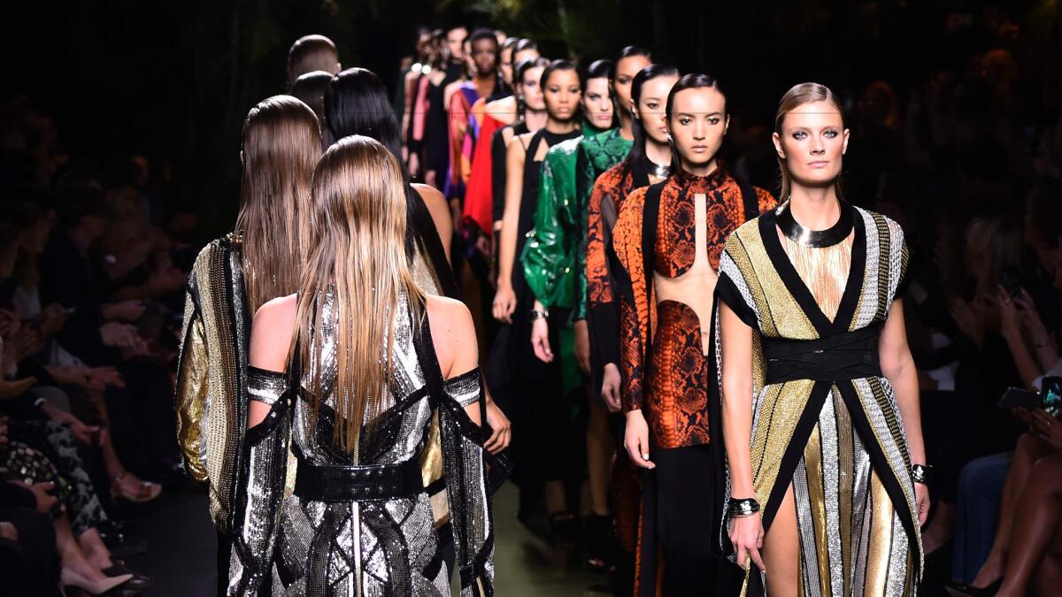 The finale of the spring/summer 2017 Balmain runway show presented on Thursday during Paris Fashion Week.