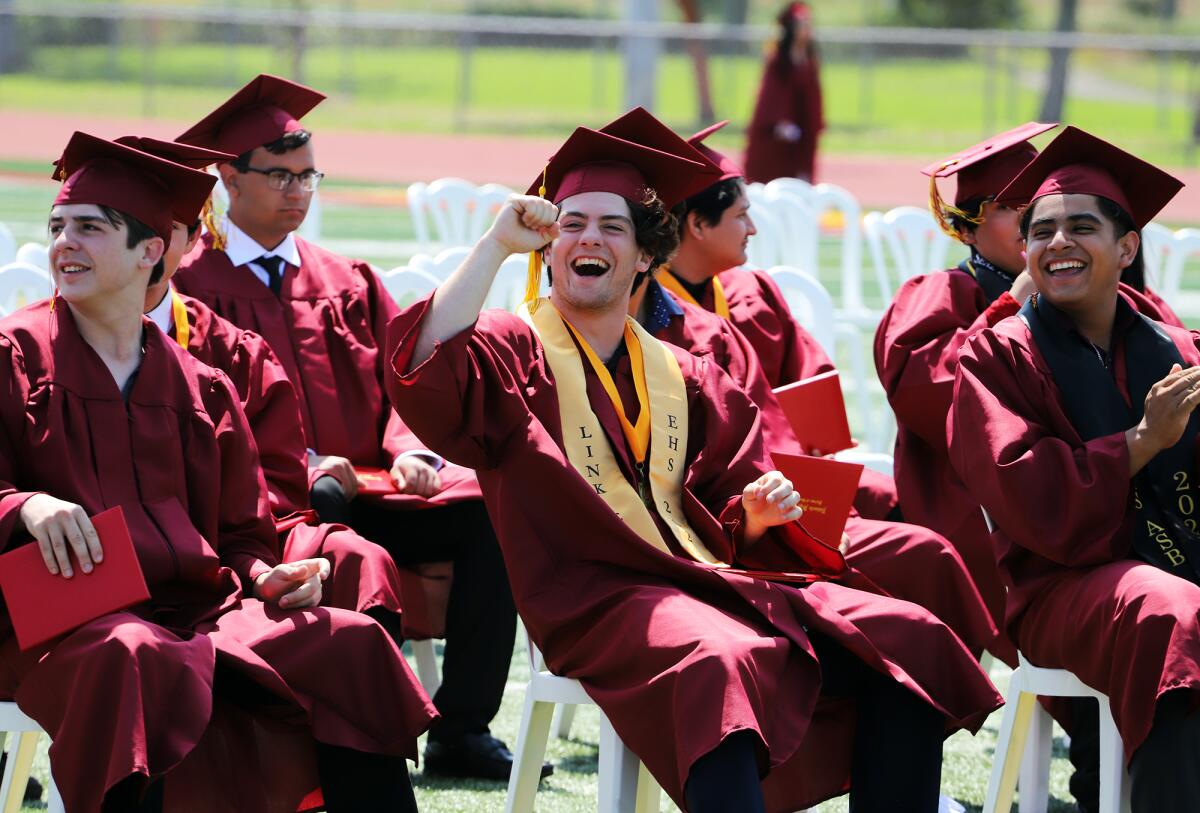 Jubilant Estancia graduates cheer for their fellow graduates Thursday during the school's Class of 2023 Graduation Ceremony.
