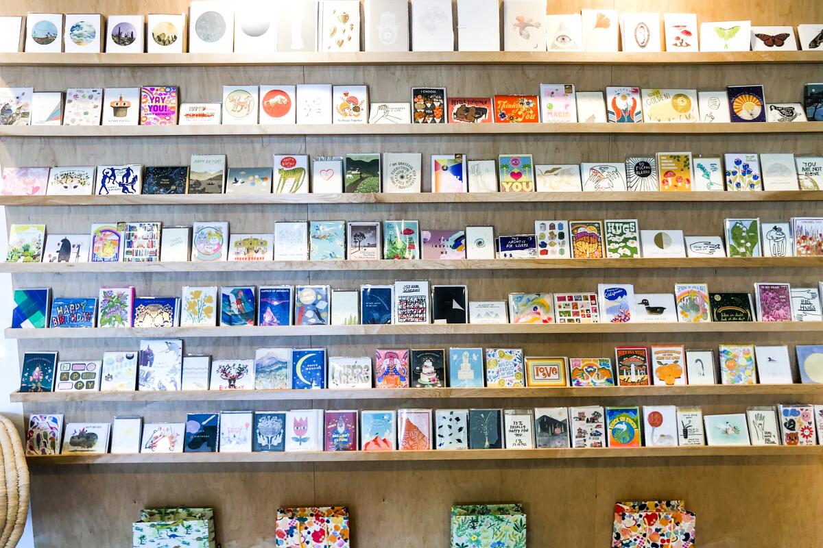 Cards in a stationery store 