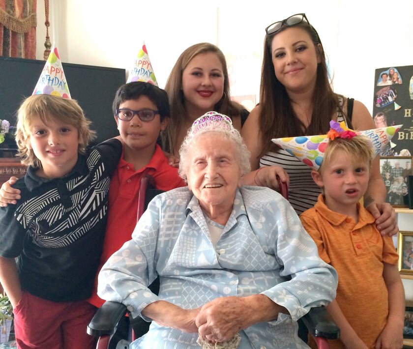 Four generations were present for Lena Michael’s 104th birthday, including her grandchildren and great-grandchildren.