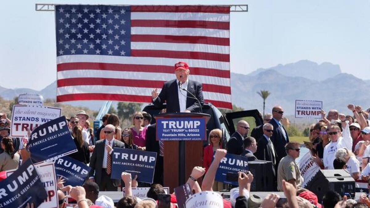 President Trump, speaking during his campaign at a rally in Arizona.