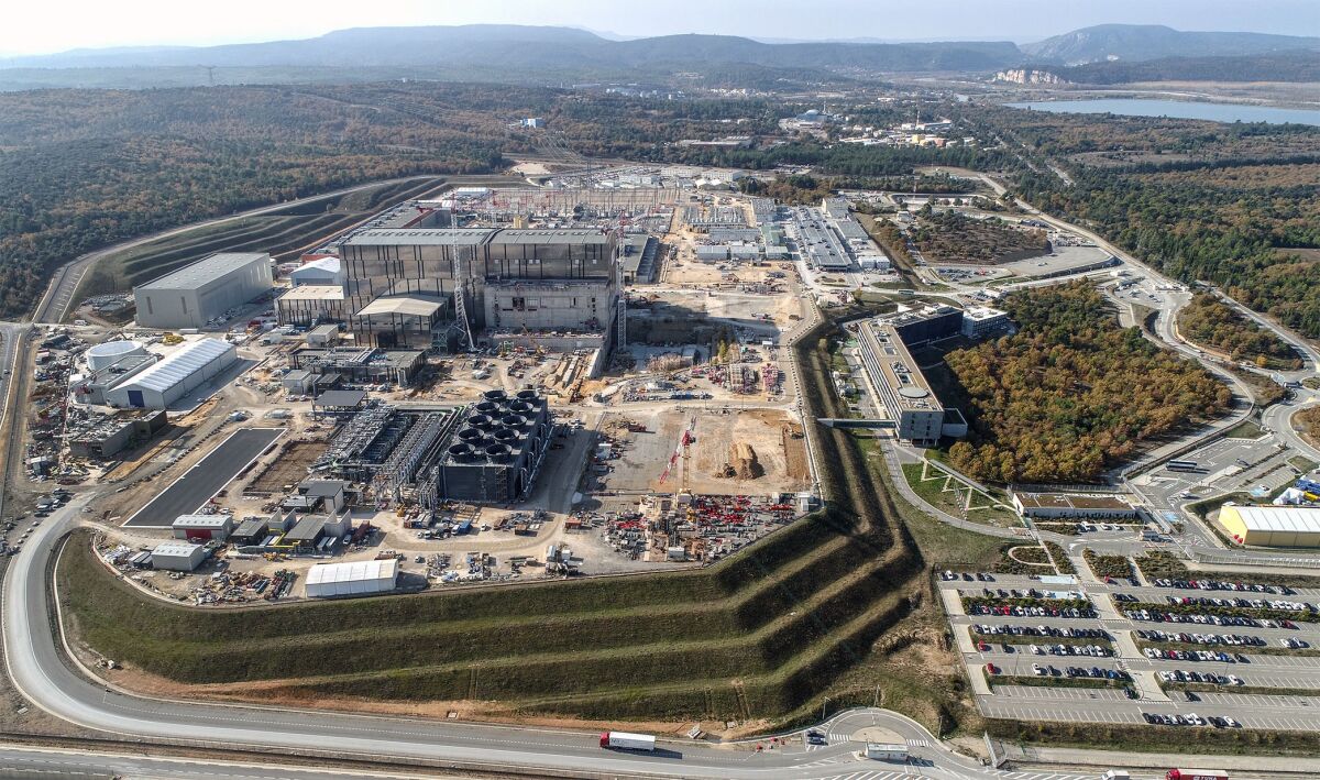 Construction site of the ITER nuclear fusion project in southern France, November 2020.