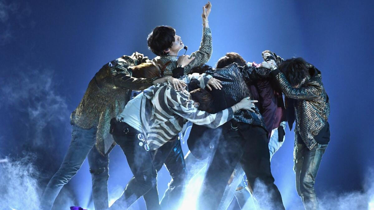 K-pop group BTS performs in May at the 2018 Billboard Music Awards at MGM Grand Garden Arena in Las Vegas.