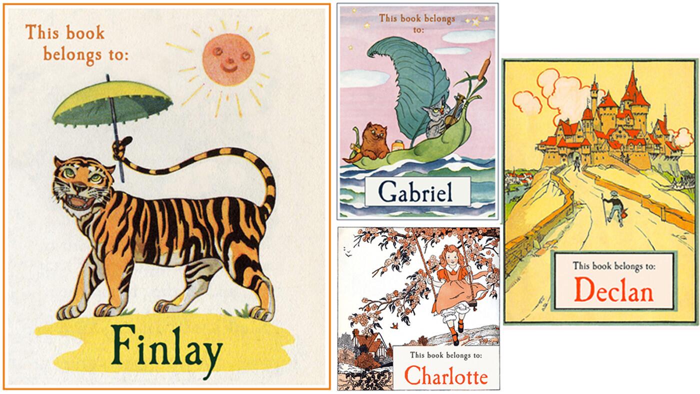 For the well-read-child: Personalized Vintage Bookplates (oiseuxvintage.com, $16.95).
