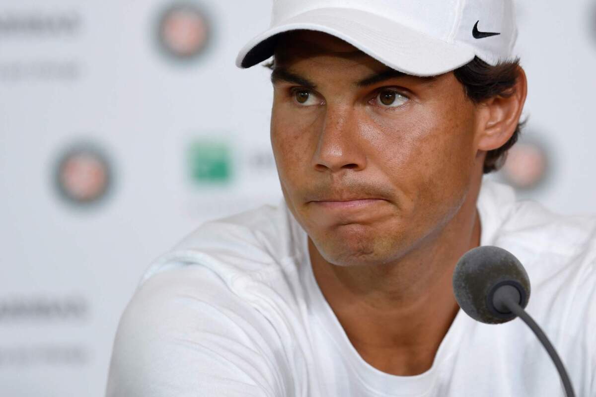 Rafael Nadal announces his withdrawal from the French Open at the Roland Garros on Friday.