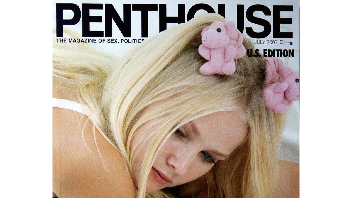 Penthouse magazine plans to expand its website to include daily updates and more interactive content. Above, the July 2003 issue.