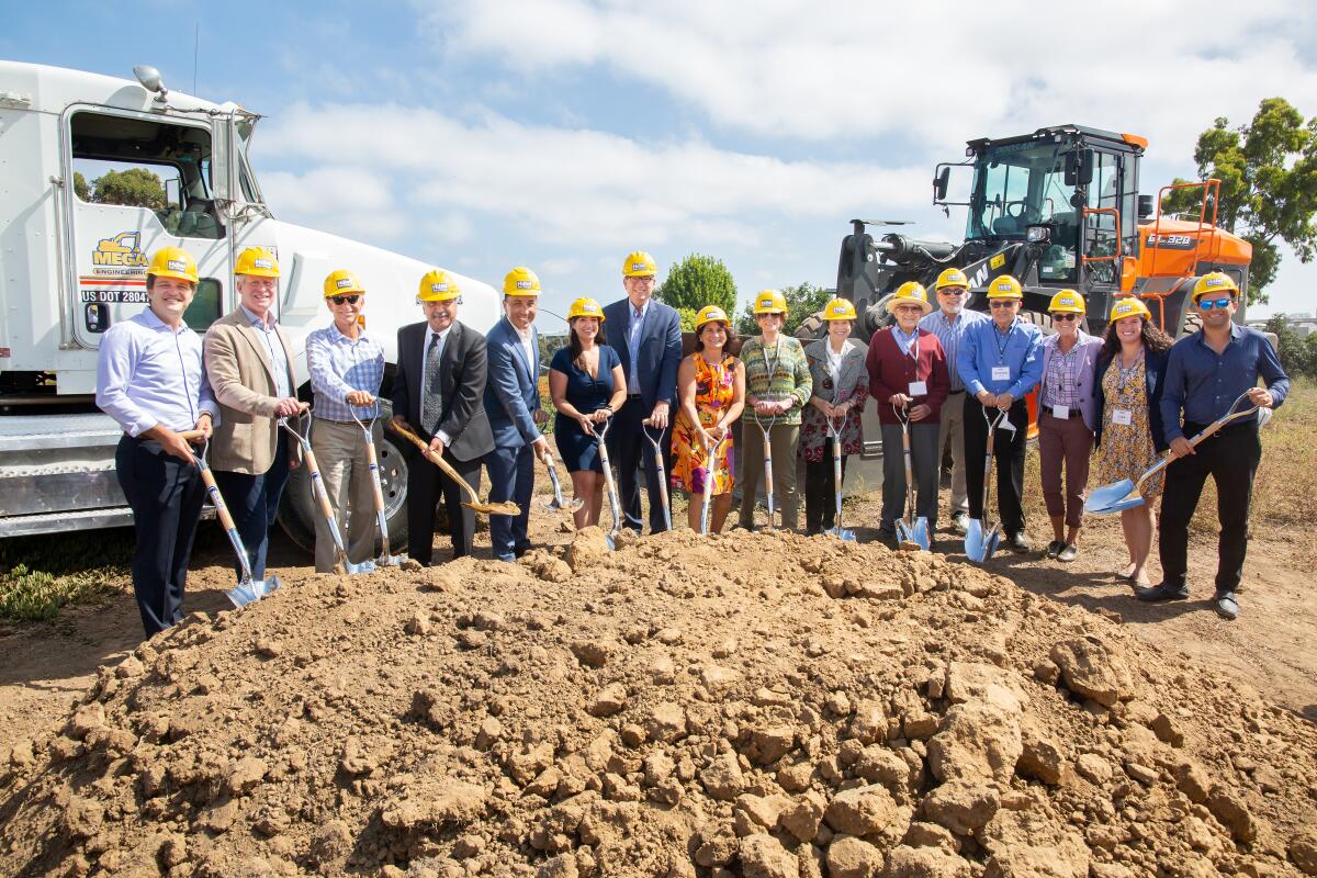 Ground is broken Sept. 19, 2021, at the future site of the Beverly and Joseph Glickman Hillel Center in La Jolla.