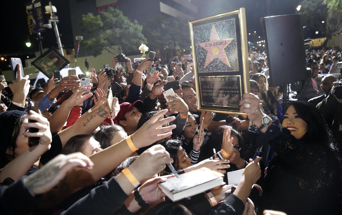 US-Mexican singer Selena Quintanilla honored with a posthumous star on the Hollywood Walk of Fame