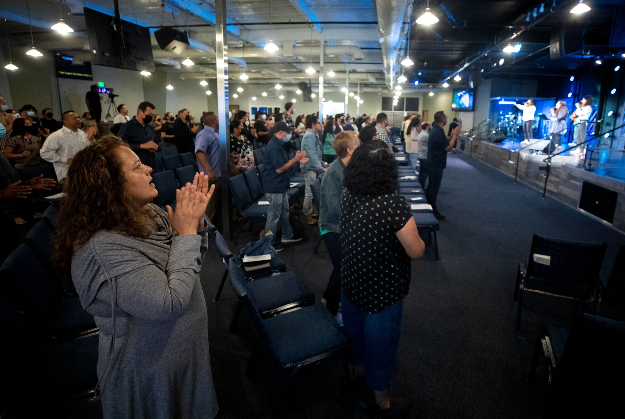 Parishioners attend service at Houses of Light Church