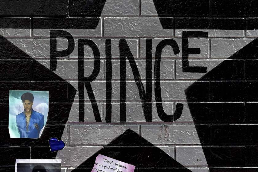 A star honoring Prince, who died last week at 57, is painted on the wall at the First Avenue club where he started his music career in Minneapolis.