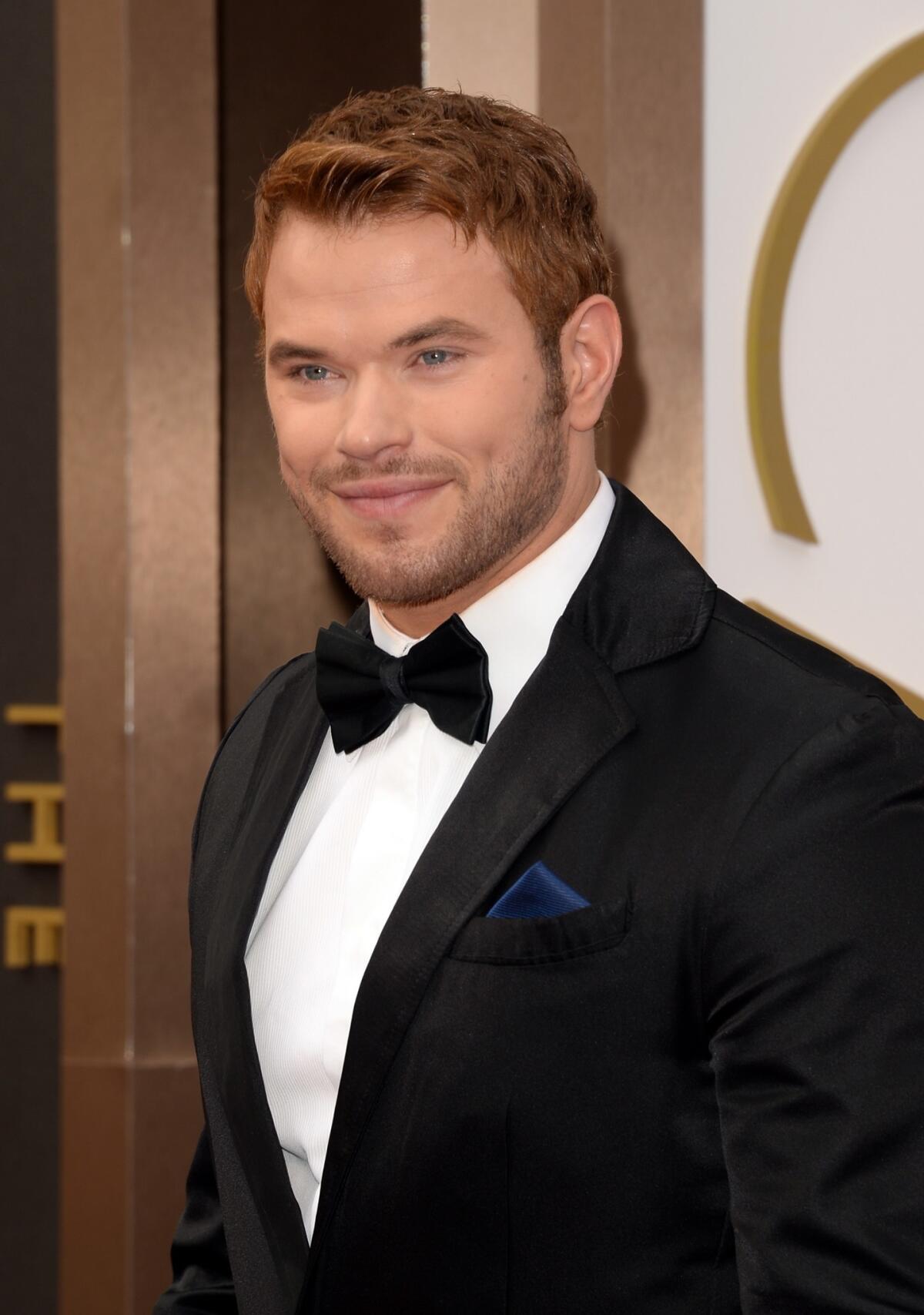 Kellan Lutz, shown arriving at this year's Academy Awards, is set to showcase his label Abbot + Main on Sunday at the Beverly Center Bloomingdale's.