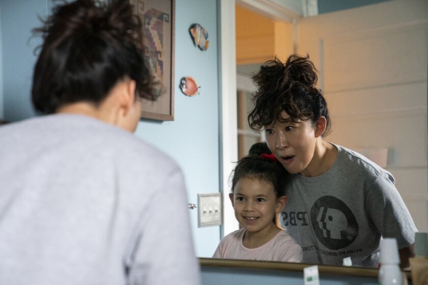 Sandra Oh and Everly Carganilla in the Netflix comedy "The Chair."
