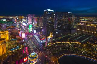 Panoramic View of Las Vegas Nevada at night.