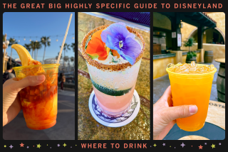 A framed triptych of 3 beverages from Disneyland