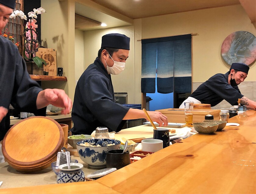 Soichi Kadoya of Michelin-starred Soichi Sushi at the University Heights restaurant.