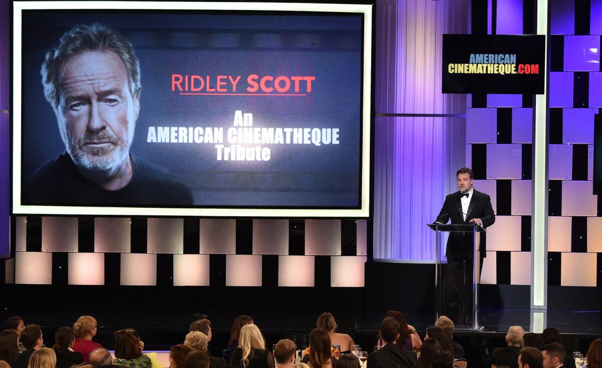 Russell Crowe at the 30th American Cinematheque Award ceremony honoring Ridley Scott.