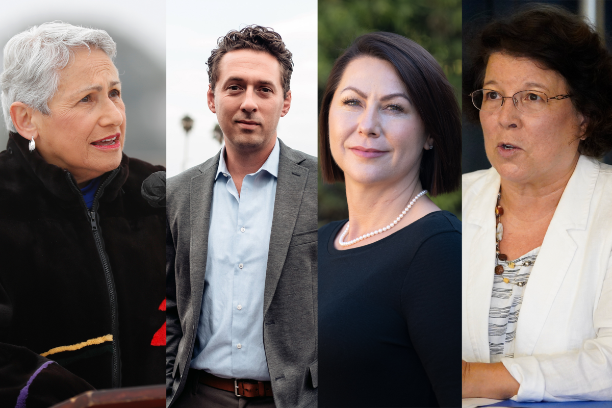 City Council member Jennifer Campbell and fellow Democratic candidates Joel Day, Mandy Havlik and Lori Saldana (from left)