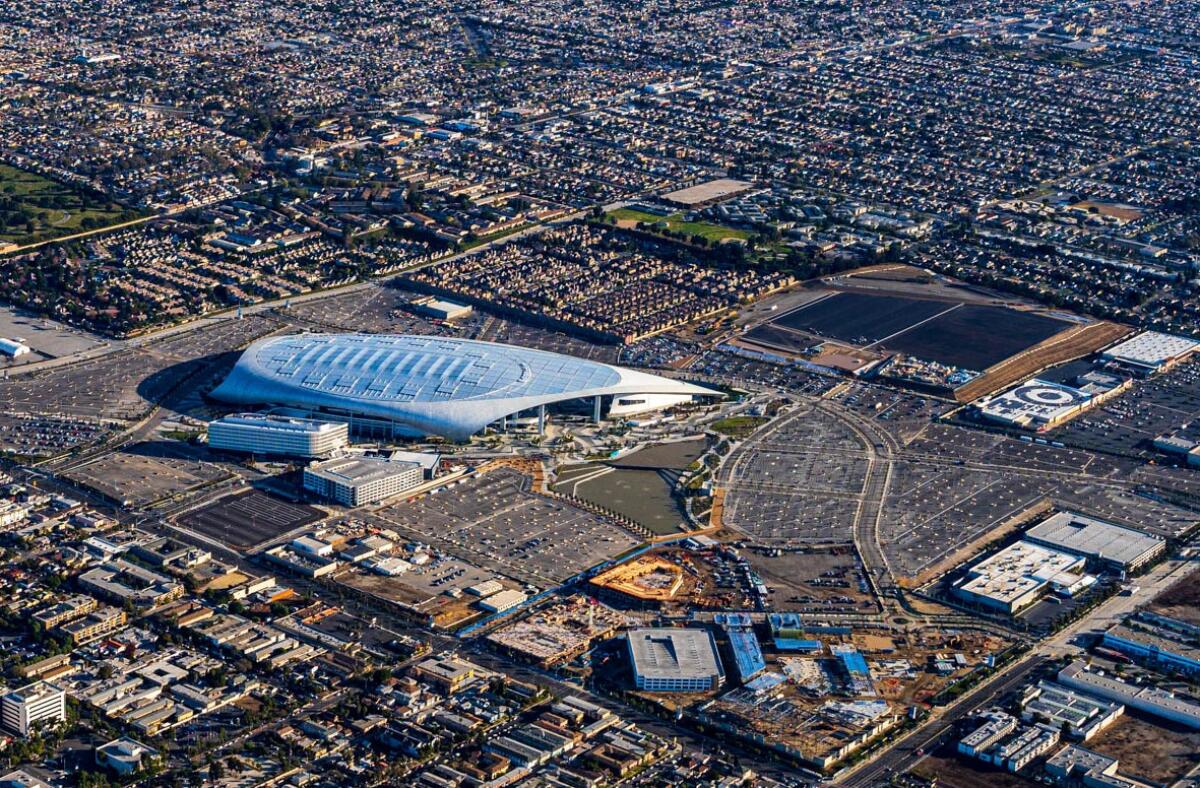 Aerial view of Hollywood Park.