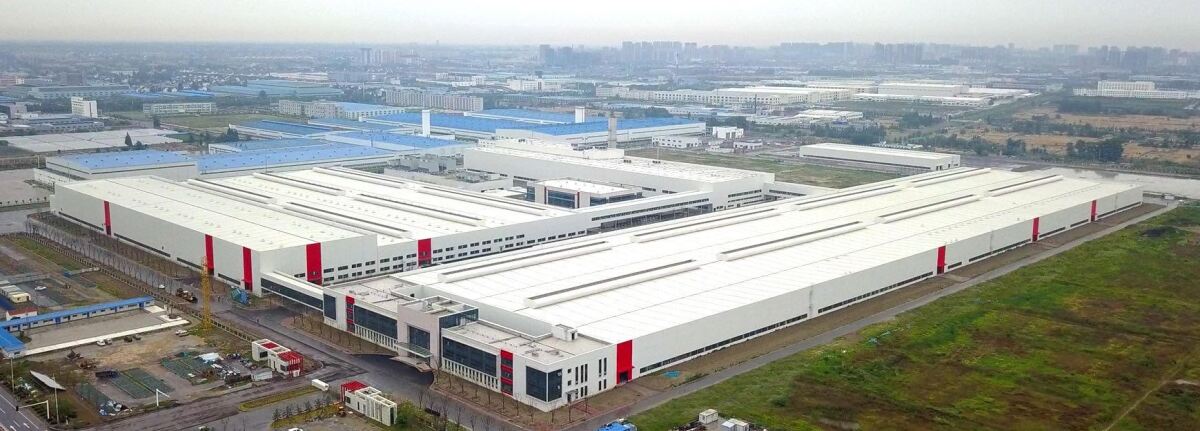 An aerial view of the Jiangsu Saleen auto plant in Rugao, China.