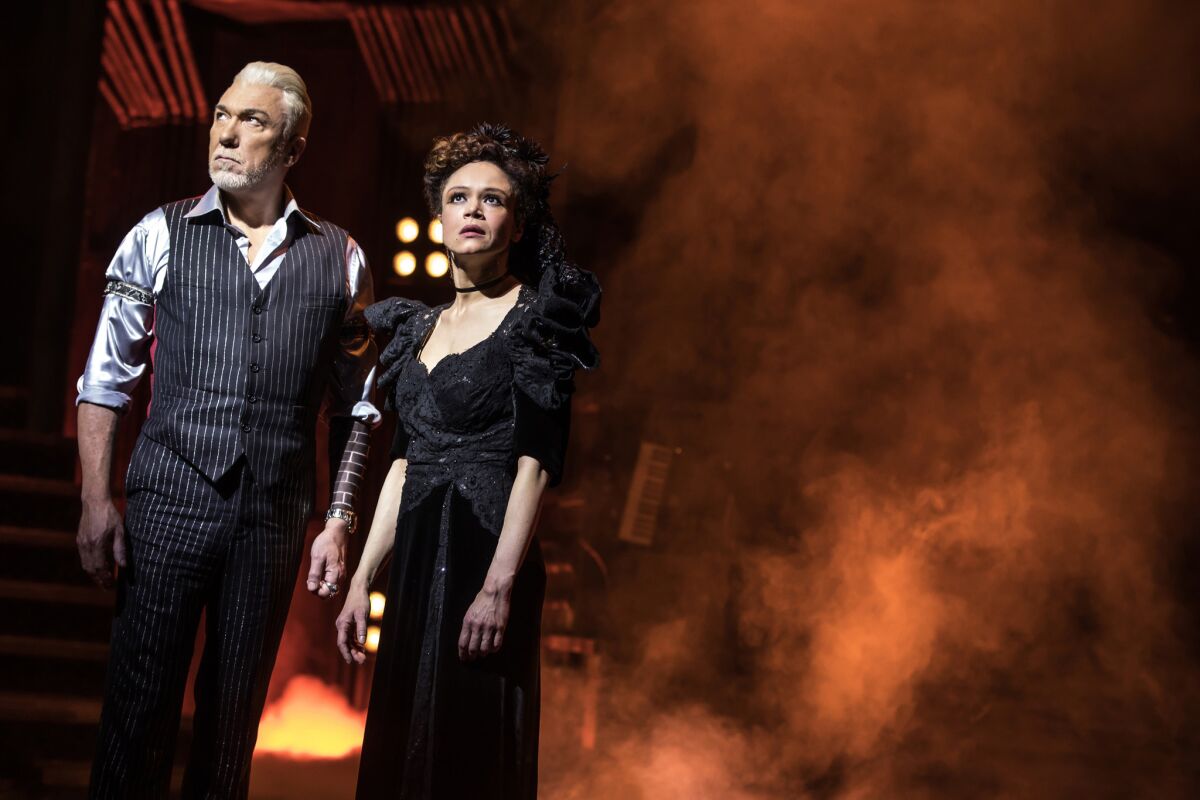 Patrick Page and Amber Gray in the Broadway production of "Hadestown."