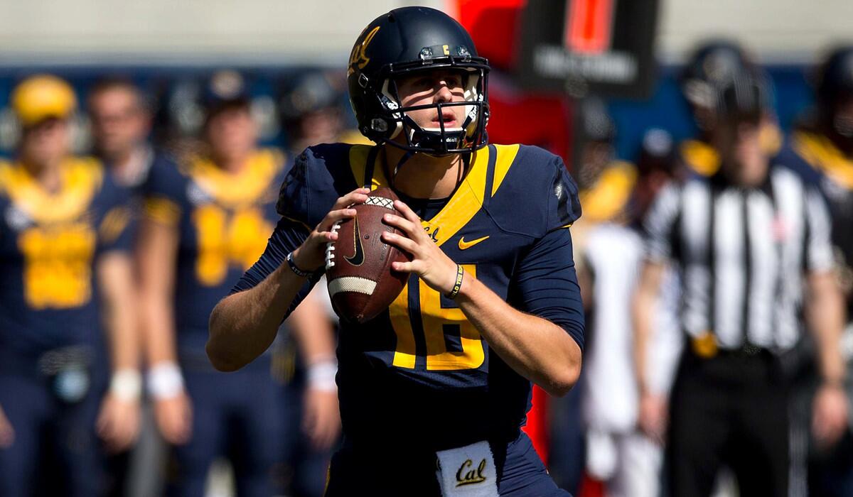 California quarterback Jared Goff stands in the pocket against Washington State during the second quarter on Oct. 3.
