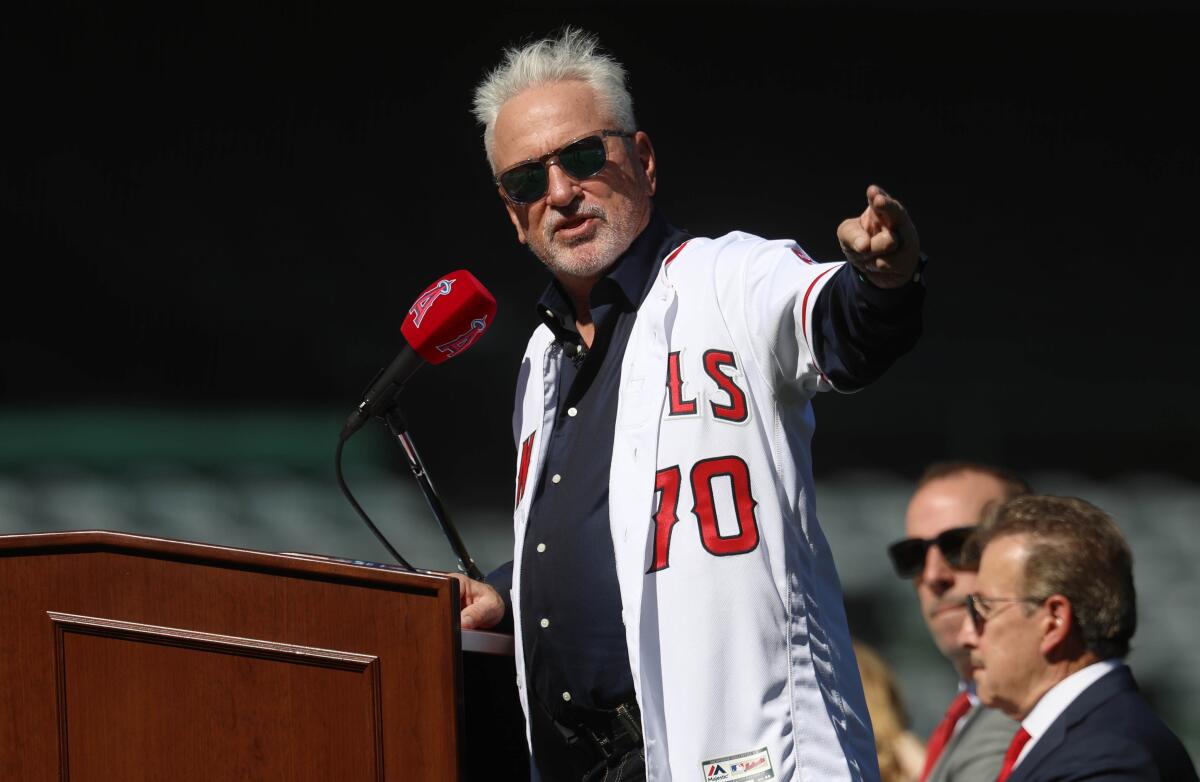 Angels manager Joe Maddon speaks during a news conference Thursday.