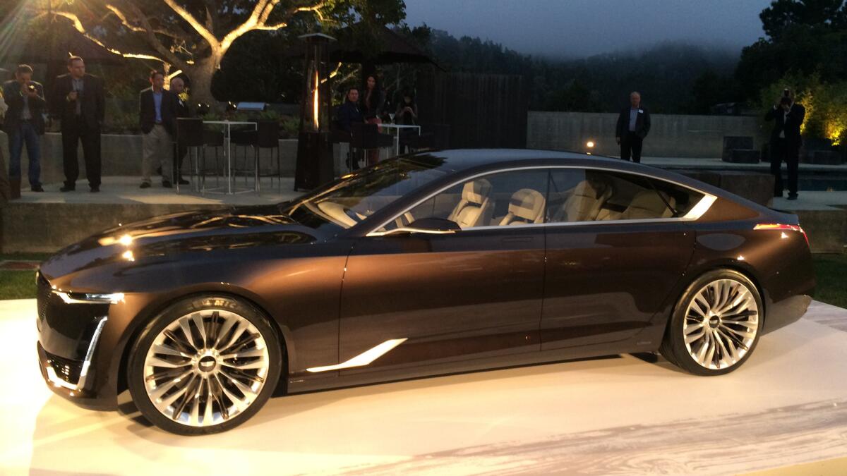 Cadillac took advantage of a captive Pebble Beach audience to unveil its Escala concept car, a look into what its president calls the design language of the company's future fleet of luxury cars.