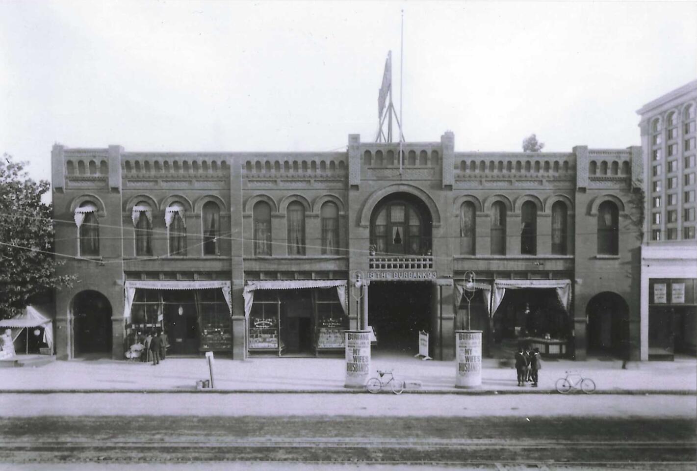Photo scan shows the Burbank Theater around 1905