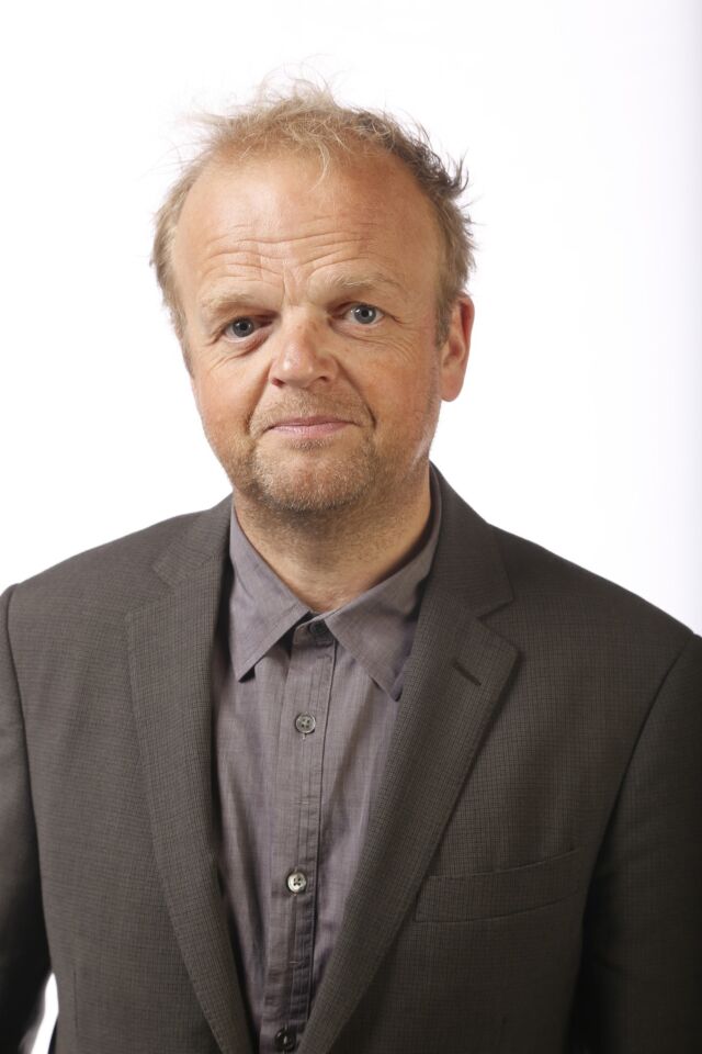 Toby Jones, nominated for outstanding lead actor in a miniseries or movie, at the L.A. Times photo booth at the 65th Annual Primetime Emmy Awards actors dinner on Friday.